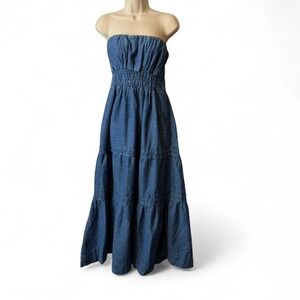 Anthropologie Somerset Strapless Denim Dress